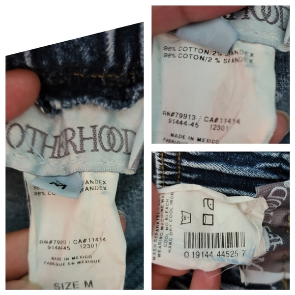 VTG Motherhood Women's High-Rise Flare Jeans Size M Elastic Waist Medium Wash - Picture 8 of 9